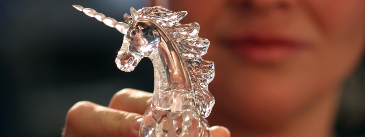 Swarovski woman with unicorn